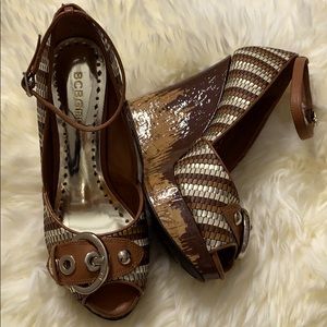 BCBGIRLS Gently Worn Platform Sandal